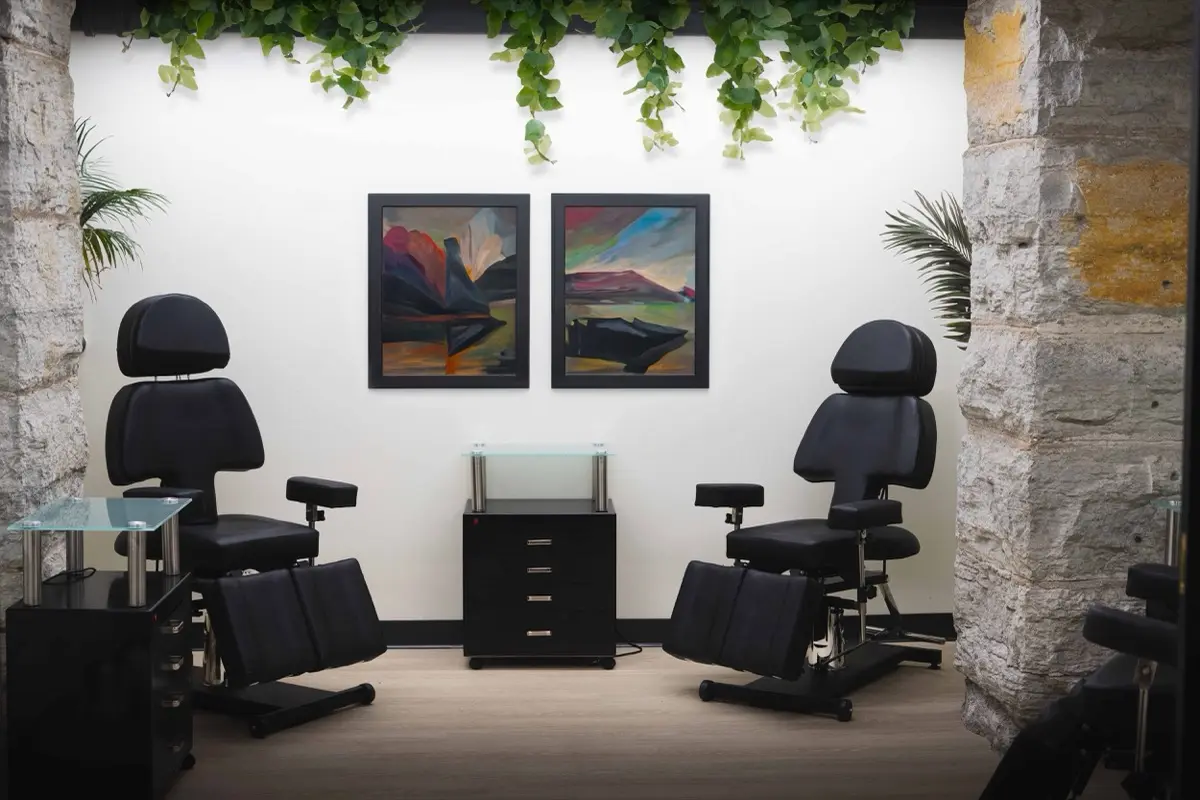 Interior of Studio AZ Tattoo workstation in the North Loop, Minneapolis